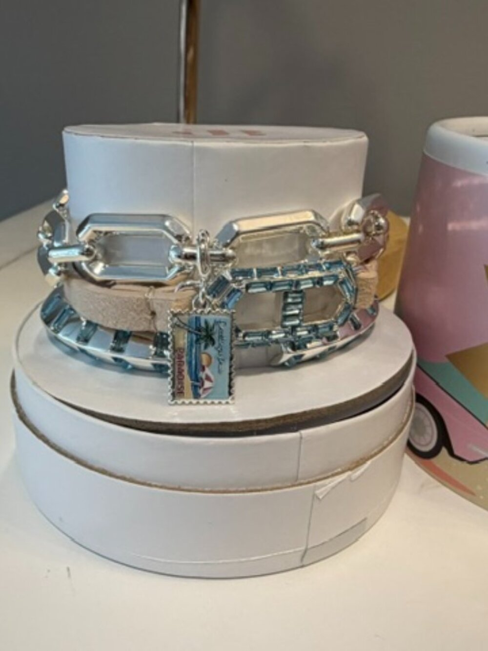 Bomb Party Summer Stacks 2026 "Boardwalk Brilliance" Bracelet Stack - Silver (NI